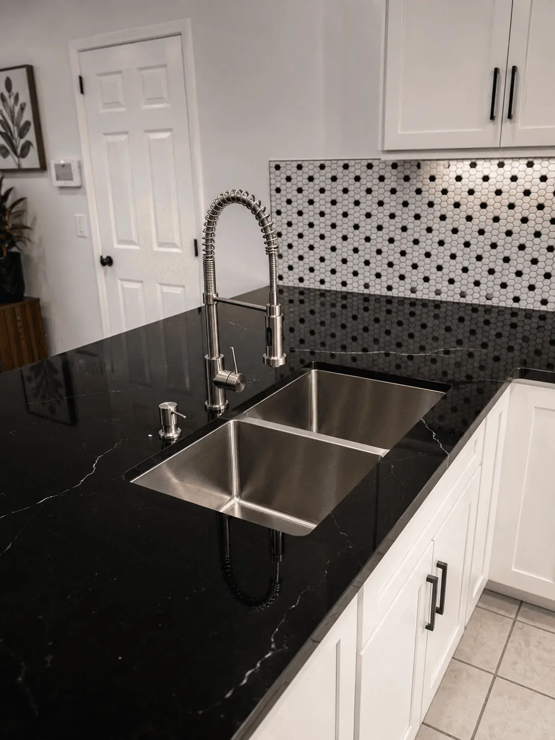 Modern kitchen with sleek island and sink